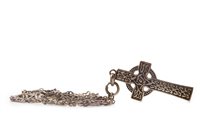 Lot 295 - A RARE ALEXANDER RITCHIE OF IONA SILVER CROSS NECKLACE
