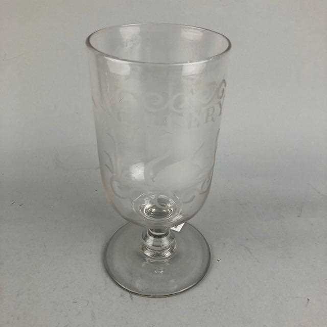 Lot 431 - A 19TH CENTURY GLASS CELERY VASE