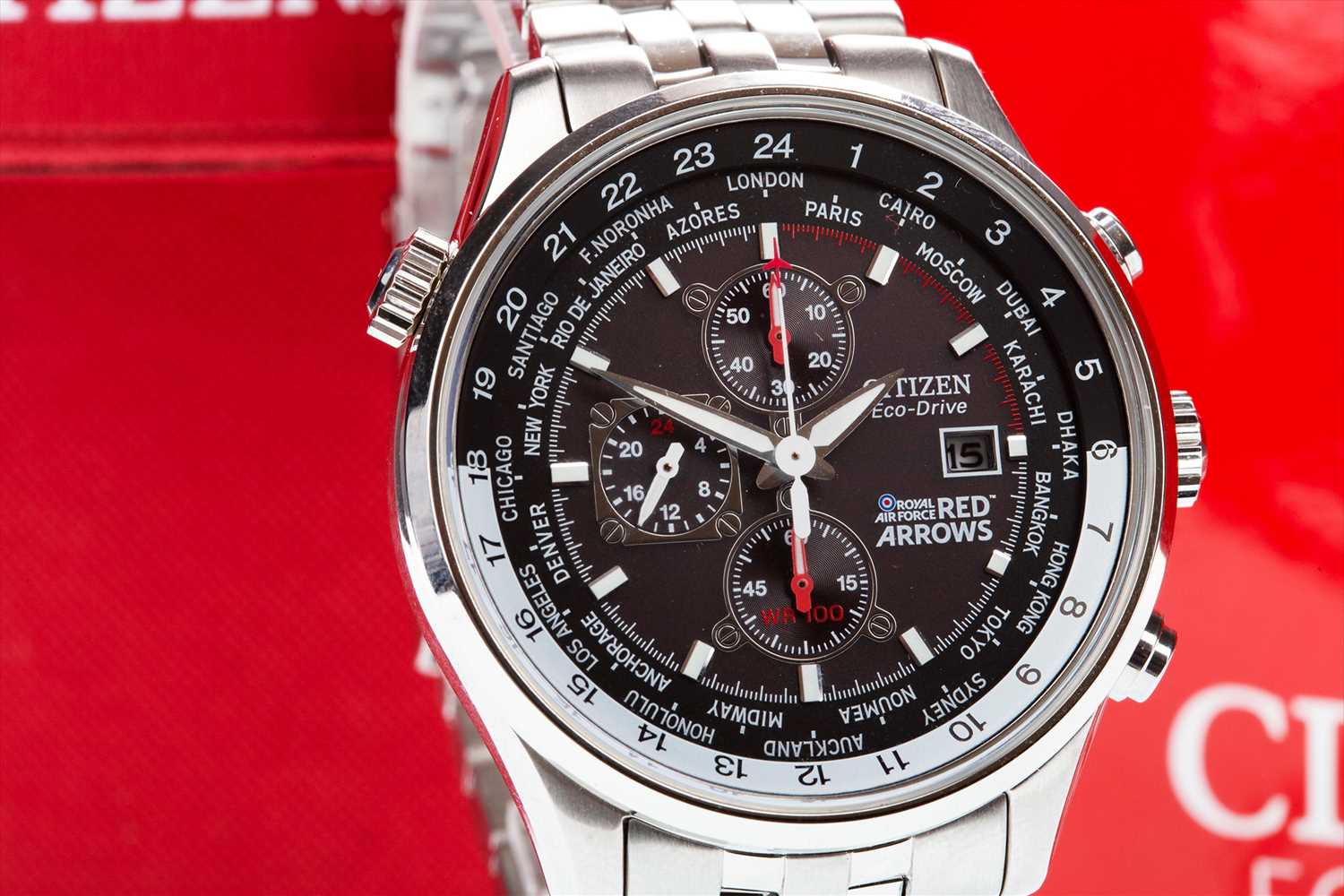 Lot 770 - A CITIZEN RED ARROWS ECO-DRIVE WRIST WATCH