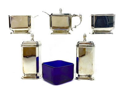 Lot 532 - A SILVER CRUET SET