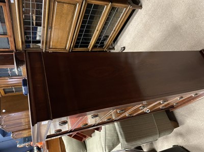 Lot 1318 - A SHOTGUN CABINET IN THE FORM OF A  MAHOGANY WELLINGTON CHEST