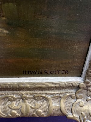 Lot 180 - COTTAGE INTERIOR, AN OIL BY HERBERT DAVIS RICHTER