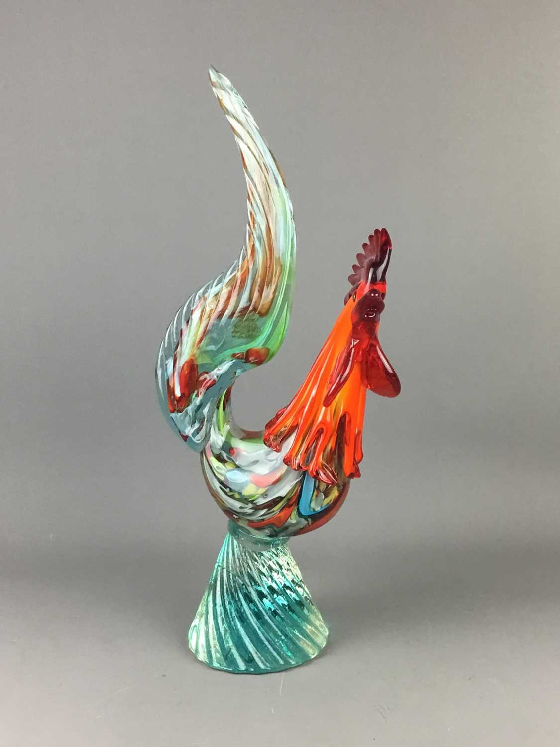Lot 80 - A MURANO GLASS COCKEREL