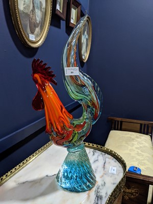 Lot 80 - A MURANO GLASS COCKEREL