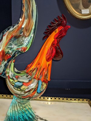 Lot 80 - A MURANO GLASS COCKEREL