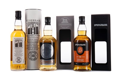 Lot 125 - SPRINGBANK AGED 10 YEARS, HAZELBURN AGED 10 YEARS, AND KILKERRAN AGED 12 YEARS