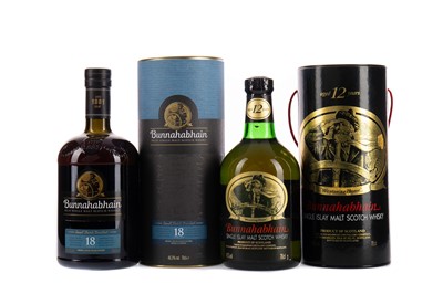 Lot 133 - BUNNAHABHAIN AGED 18 YEARS AND AGED 12 YEARS
