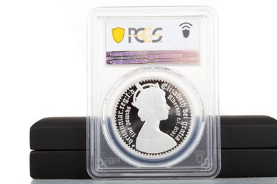Lot 102 - AN IMPRESSIVE ELIZABETH II GOTHIC SILVER PROOF CROWN DATED 2021