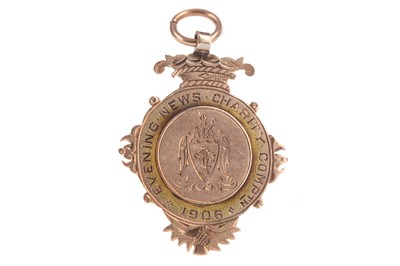 Lot 1495 - ANDREW DONALDSON, S.J.F.A. CAP AND SHIRT CREST, ALONG WITH A MEDAL AND PHOTO