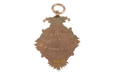 Lot 1495 - ANDREW DONALDSON, S.J.F.A. CAP AND SHIRT CREST, ALONG WITH A MEDAL AND PHOTO