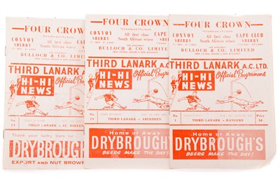 Lot 1605 - THIRD LANARK F.C., THREE PROGRAMMES
