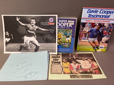 Lot 1634 - DAVIE COOPER OF RANGERS F.C., SIGNED SHEET