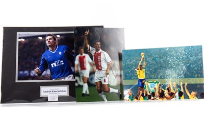 Lot 1655 - THREE SIGNED FOOTBALLING PHOTOGRAPHS