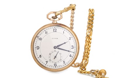 Lot 852 - NINE CARAT GOLD CYMA POCKET WATCH