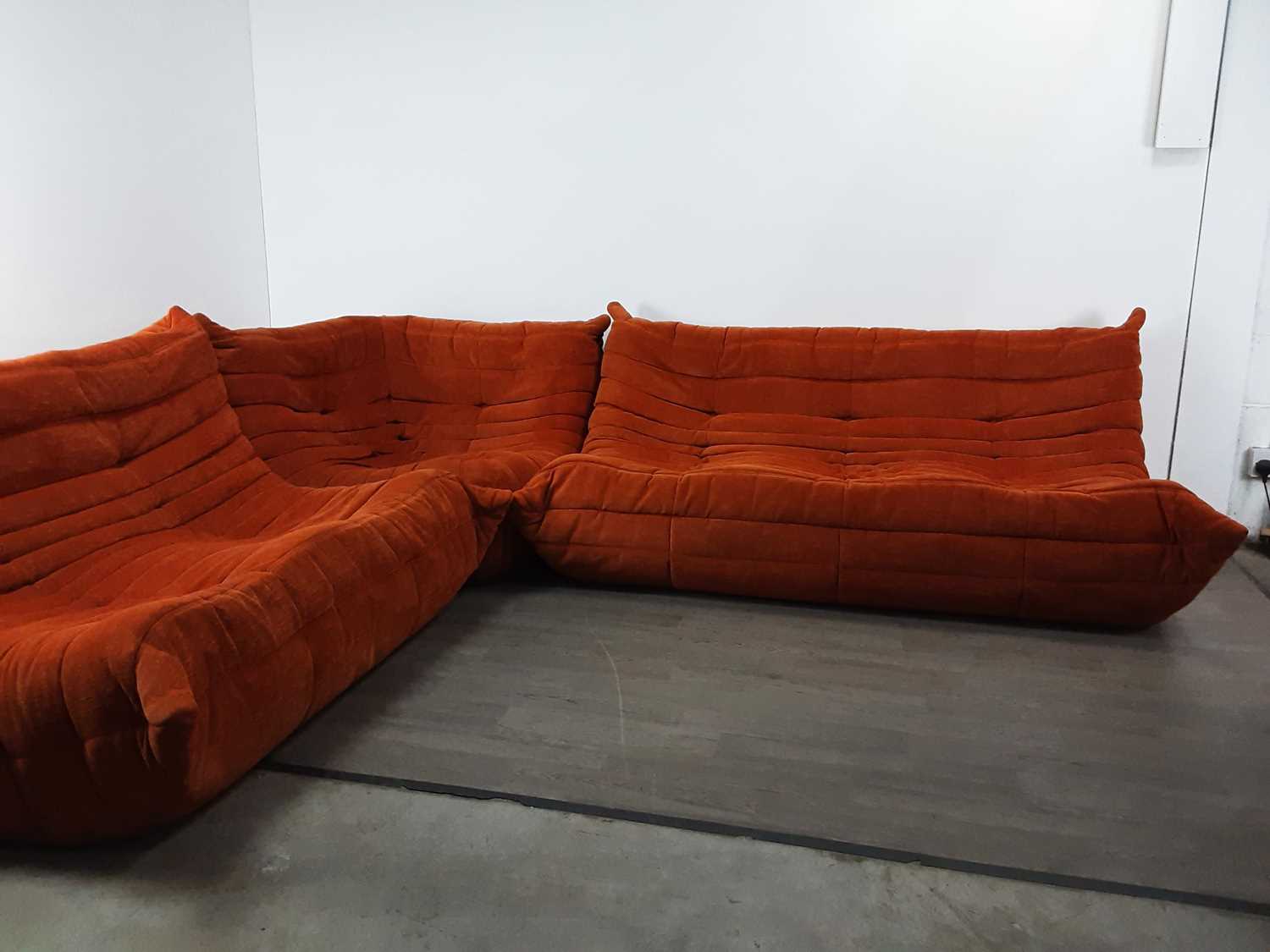 Lot 87 - MICHEL DUCAROY FOR LIGNE ROSET, THREE-PIECE 'TOGO' MODULAR SETTEE