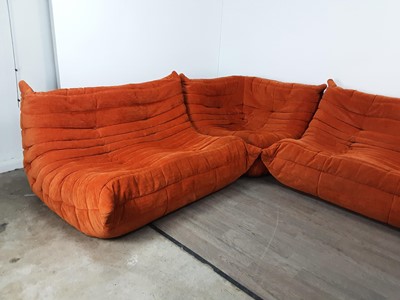 Lot 87 - MICHEL DUCAROY FOR LIGNE ROSET, THREE-PIECE 'TOGO' MODULAR SETTEE