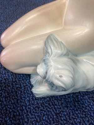 Lot 91 - HELEN KONIG SCAVINI (ITALIAN, 1886-1974) FOR LENCI, DONNA CON CAGNOLINO (WOMAN WITH PUPPY)