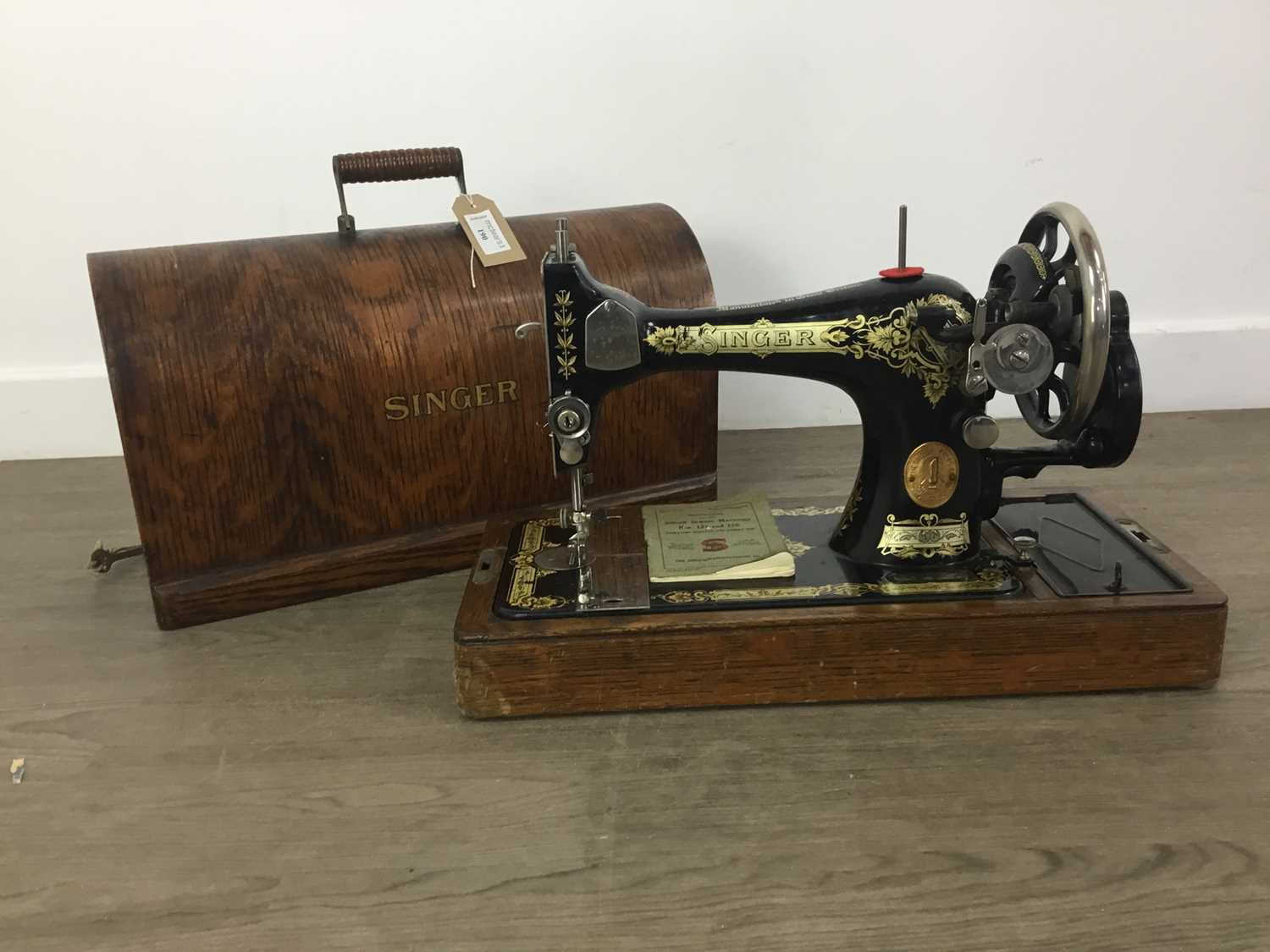 Lot 190 - VINTAGE SINGER PORTABLE SEWING MACHINE