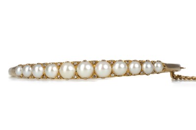 Lot 436 - PEARL AND DIAMOND BANGLE