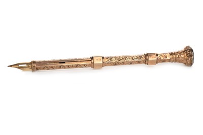 Lot 458 - NINE CARAT GOLD PROPELLING PENCIL