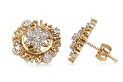 Lot 475 - PAIR OF DIAMOND CLUSTER EARRINGS