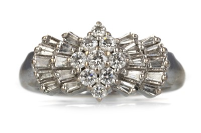 Lot 492 - DIAMOND SPRAY CLUSTER RING