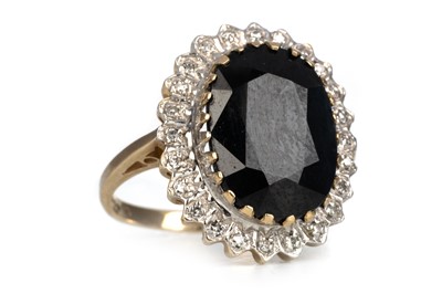 Lot 497 - SAPPHIRE AND DIAMOND RING