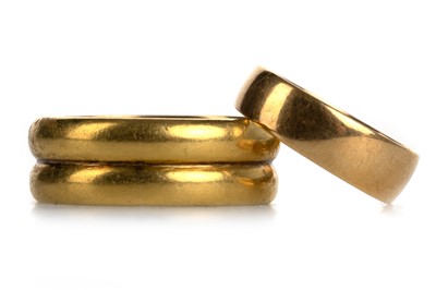 Lot 524 - DOUBLE WEDDING BAND AND ANOTHER WEDDING BAND