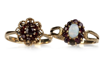 Lot 529 - TWO GARNET CLUSTER RINGS