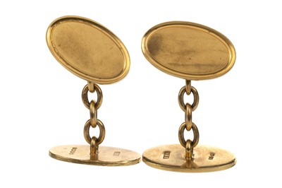 Lot 550 - PAIR OF OVAL CUFF LINKS