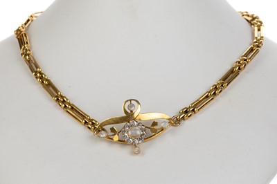 Lot 553 - EDWARDIAN PASTE CONVERTIBLE NECKLACE AND BRACELET