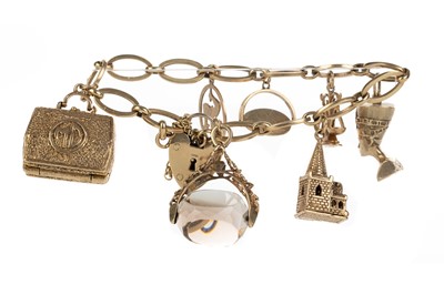 Lot 575 - GOLD CHARM BRACELET