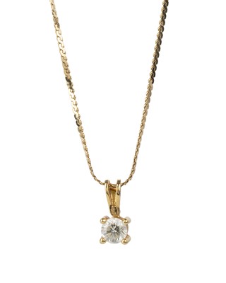 Lot 578 - DIAMOND SOLITAIRE PENDANT
