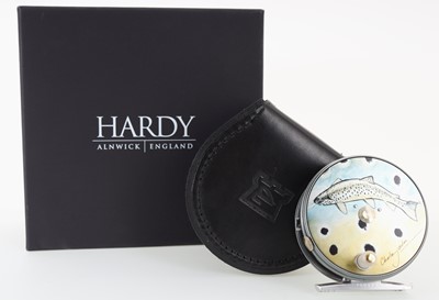 Lot 80 - HARDY OF ALNWICK 'THE PERFECT' CHARLES JARDINE ARTWORK 'BROWN TROUT' FLY FISHING REEL