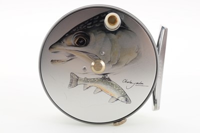 Lot 83 - HARDY OF ALNWICK 'THE PERFECT' CHARLES JARDINE ARTWORK 'BROOK' FLY FISHING REEL