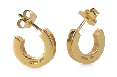 Lot 535 - PAIR OF GOLD HOOP EARRINGS