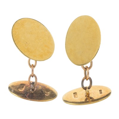 Lot 550 - PAIR OF GOLD CUFFLINKS