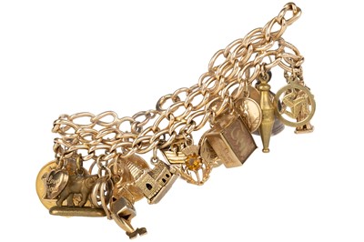 Lot 540 - GOLD CHARM BRACELET