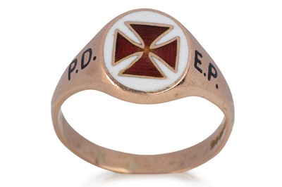 Lot 546 - ENAMELLED KNIGHTS TEMPLAR MASONIC RING
