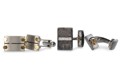 Lot 574 - PAIR OF STEEL CUFFLINKS