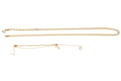 Lot 581 - TWO GOLD CHAINS