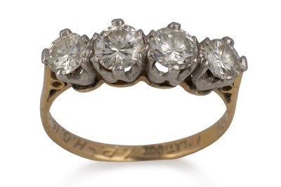 Lot 625 - DIAMOND FOUR STONE RING