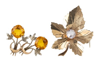 Lot 641 - TWO GOLD BROOCHES