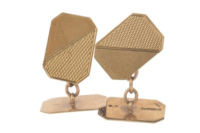 Lot 654 - PAIR OF NINE CARAT GOLD CUFFLINKS