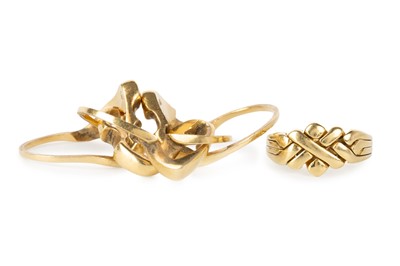 Lot 721 - TWO GOLD PUZZLE RINGS