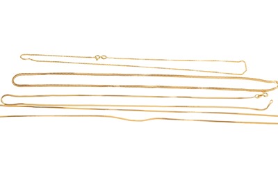 Lot 722 - FOUR GOLD CHAINS