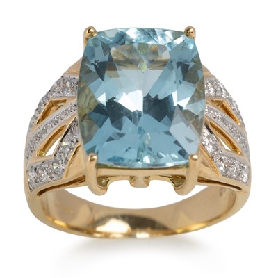 Lot 694 - TOPAZ AND DIAMOND COCKTAIL RING
