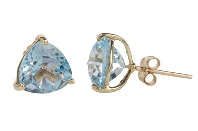 Lot 701 - PAIR OF TOPAZ STUD EARRINGS