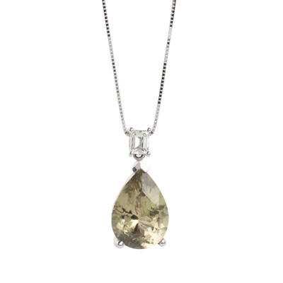 Lot 703 - GEM SET AND DIAMOND PENDANT ON CHAIN