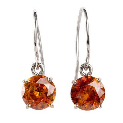 Lot 704 - PAIR OF GEM SET EARRINGS